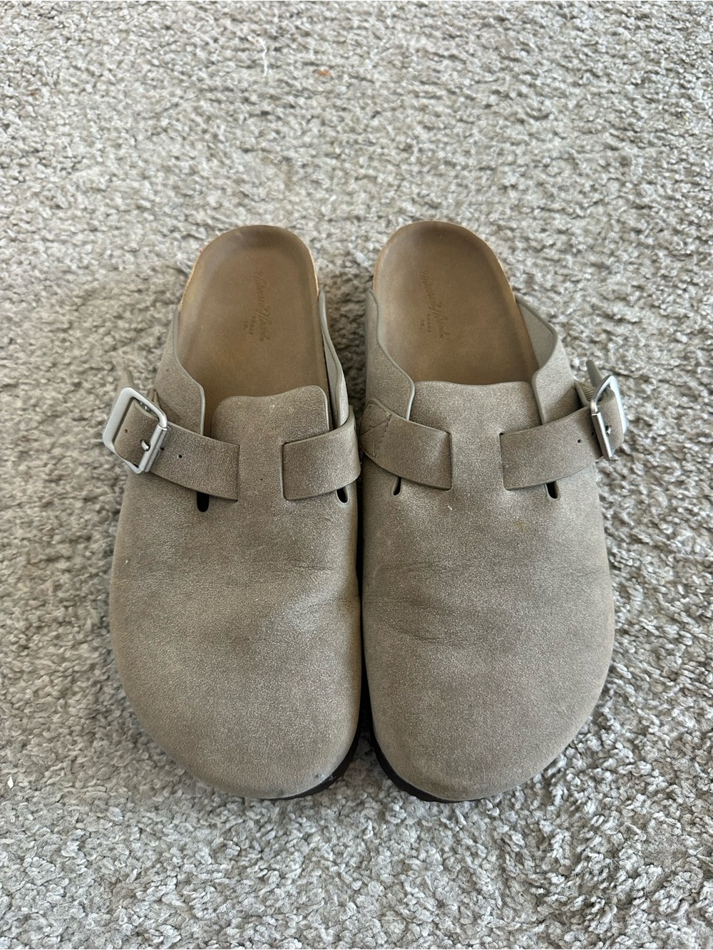 Universal Thread Suede Buckle Slide Mules in Taupe - Picture 2 of 5